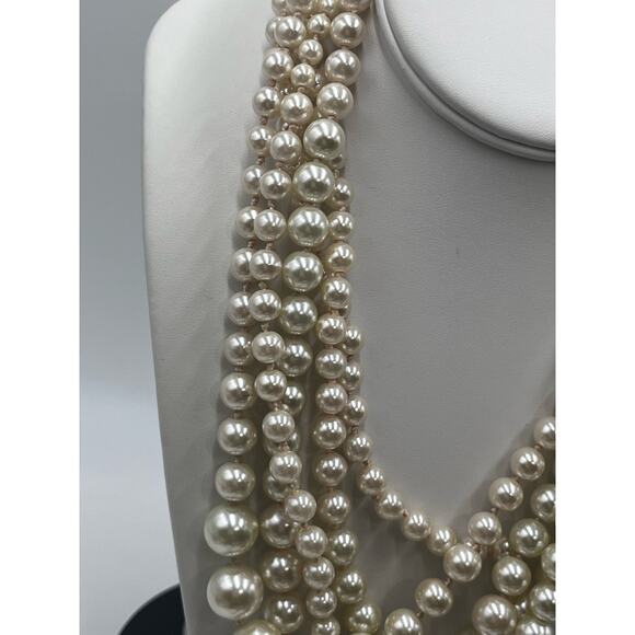 J. Crew Vintage Off White Multi-strand Off White Faux Pearl Necklace - Picture 3 of 5